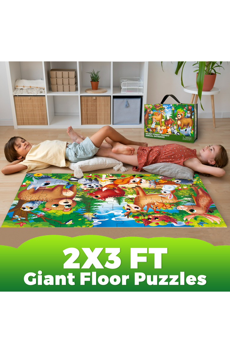 Quokka 2x3 FT Giant Floor Puzzles for Kids Ages 4-6 - Interactive Learning and Play, Alternate, color, Forest