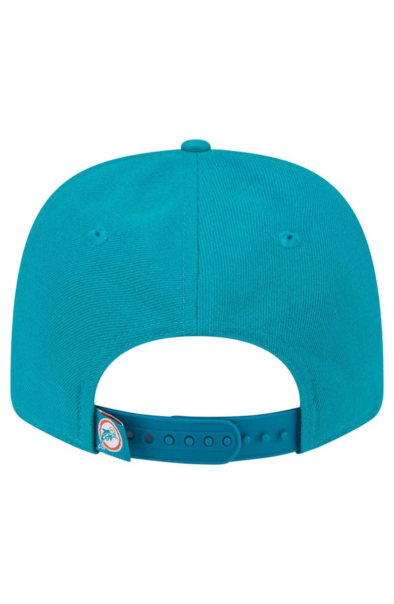 New Era Men's New Era Aqua Miami Dolphins Throwback Logo 9SEVENTY Stretch-Snap Hat, Alternate, color,