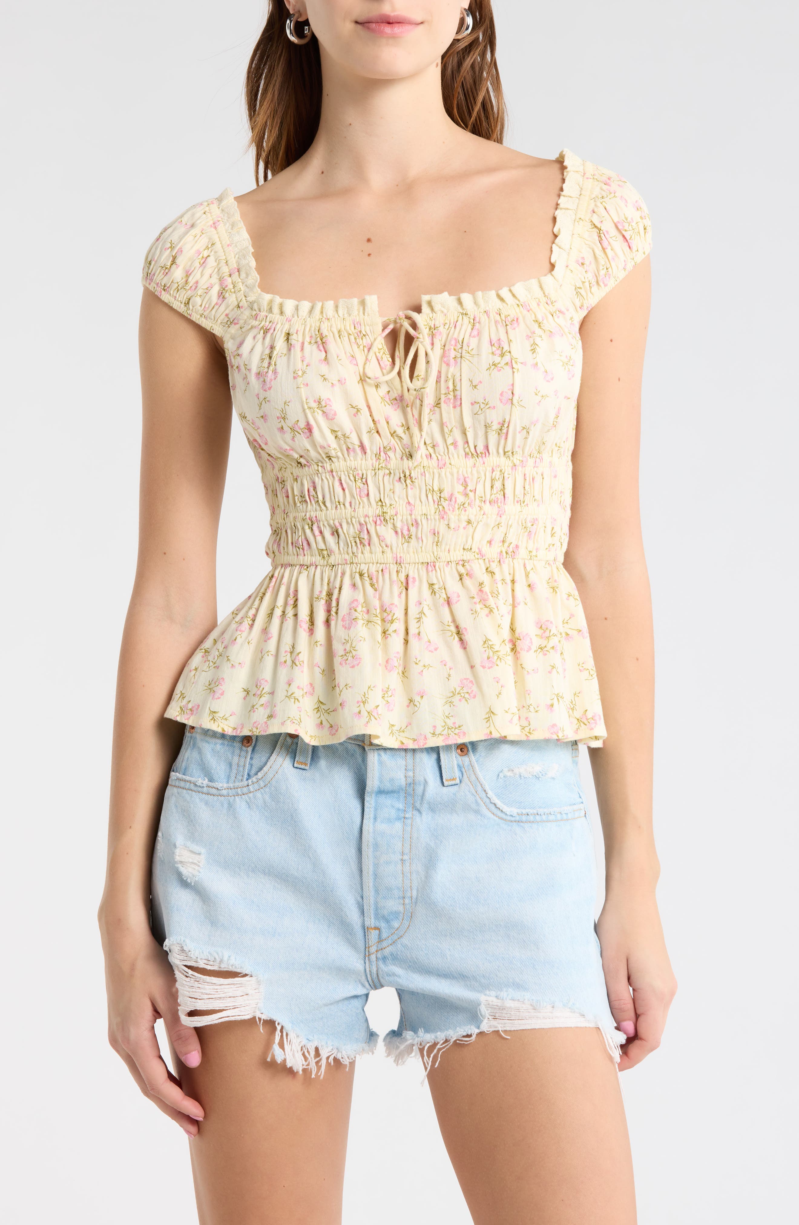 selected YELLOW- PINK JESSA FLORAL