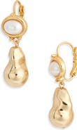 Kenneth Jay Lane Faux Pearl Nugget Drop Earrings
