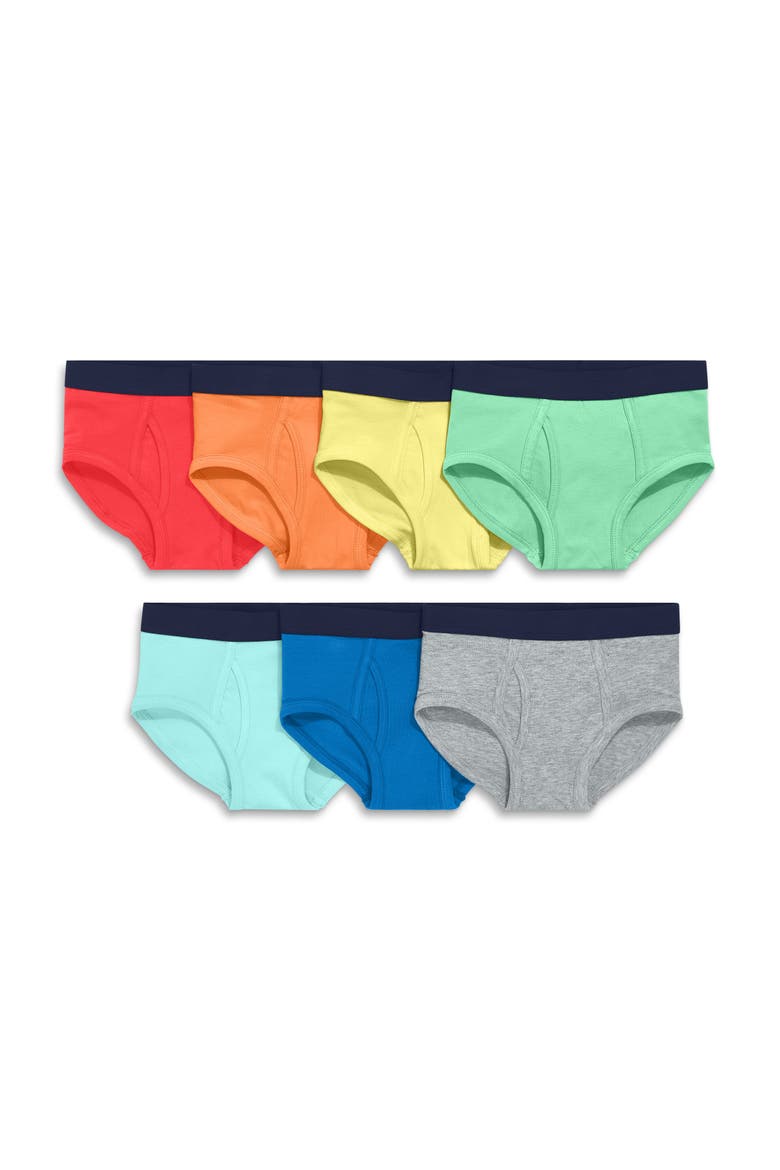 Kids Brief 7-Pack In Solid Neutral Mix, Alternate, color, Rainbow Solid Mix