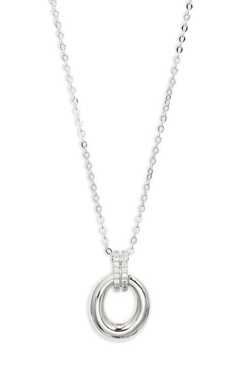 Pavé Circle Pendant Necklace