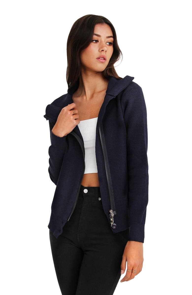 Belle & Bloom Brother's Zip Front Jumper, Alternate, color, Navy