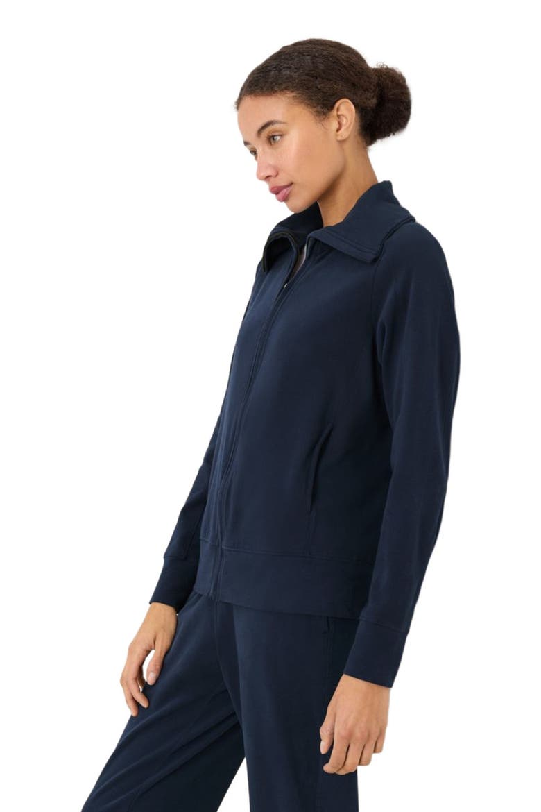 Organic Cotton CloudKnit Zip Jacket, Alternate, color, Navy Blue