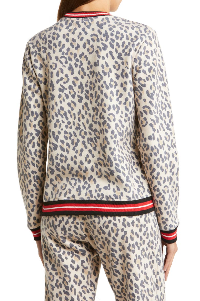 Cheetah Stripe Cotton Blend Lounge Sweatshirt, Alternate, color, CHEETAH