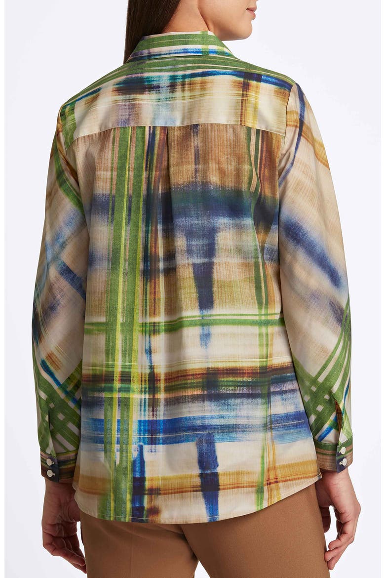 Delia Painterly Stripe Cotton Button-Up Shirt, Alternate, color, BLUE MULTI