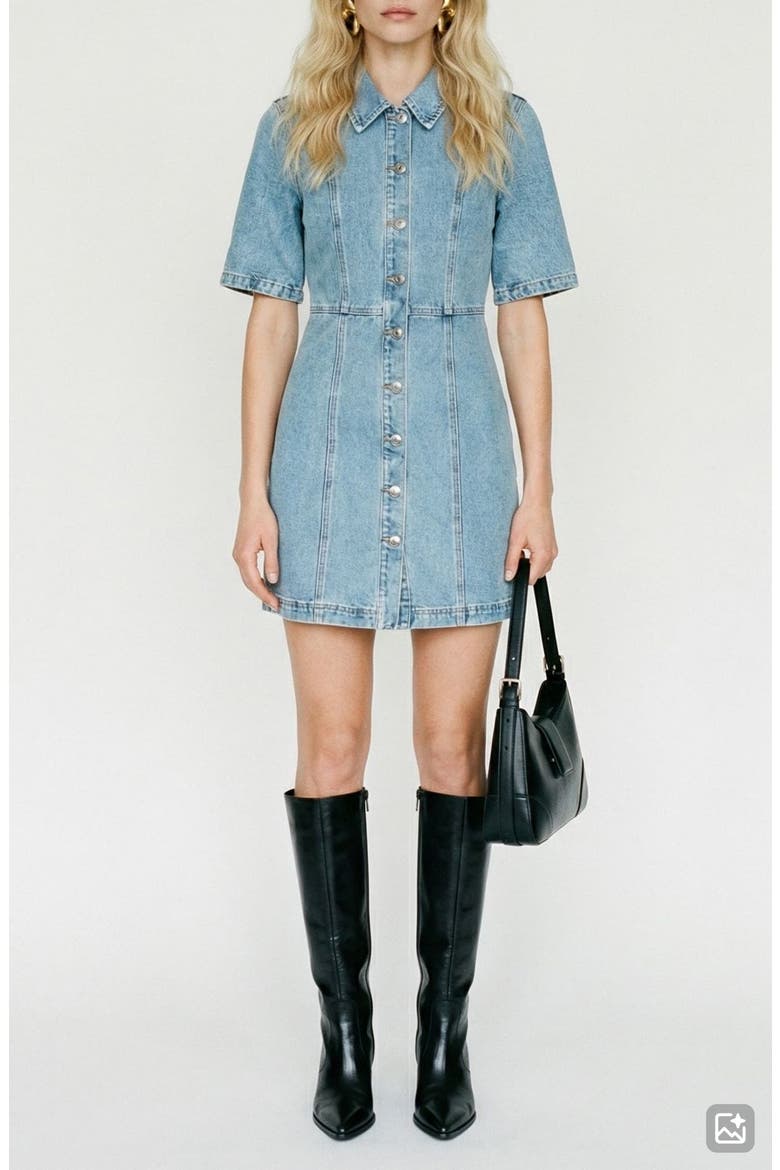 Daisy Denim Dress, Main, color, LIGHT BLUE DENIM