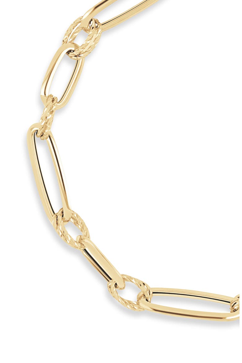 14k Gold Link Bracelet, Alternate, color, 14KY