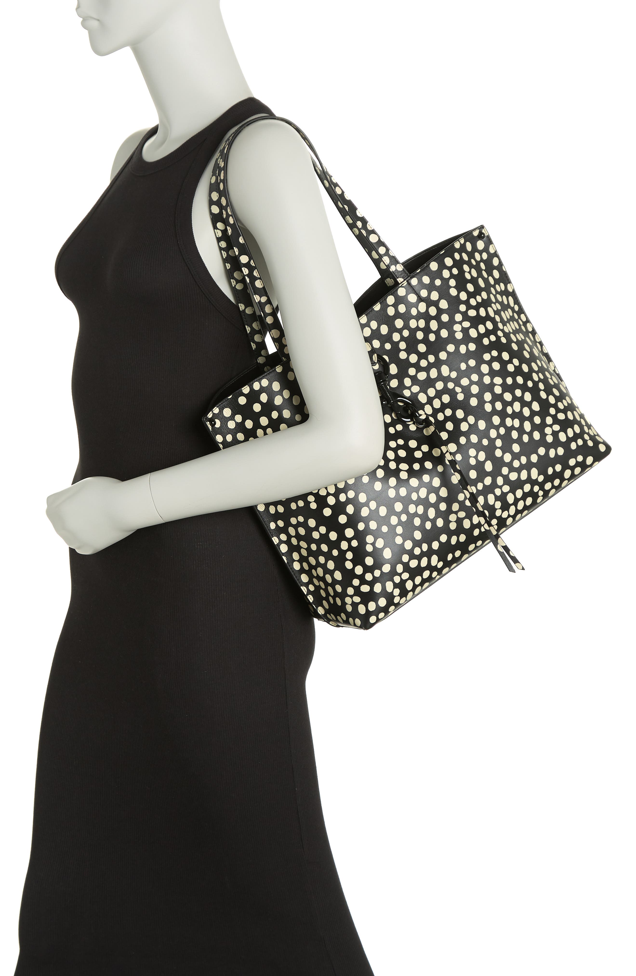 Megan Leather Tote, Alternate, color, POLKA DOT