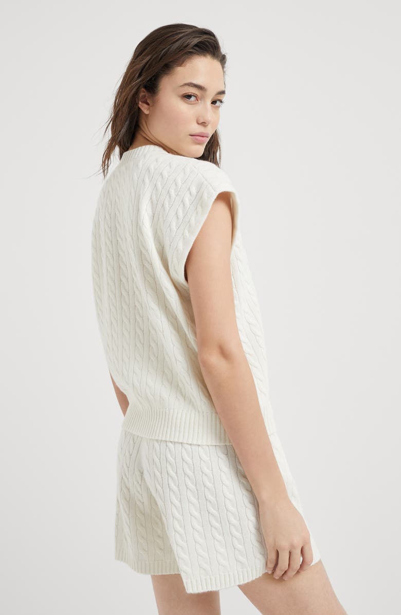 Brunello Cucinelli Knit top with logo, Alternate, color, 