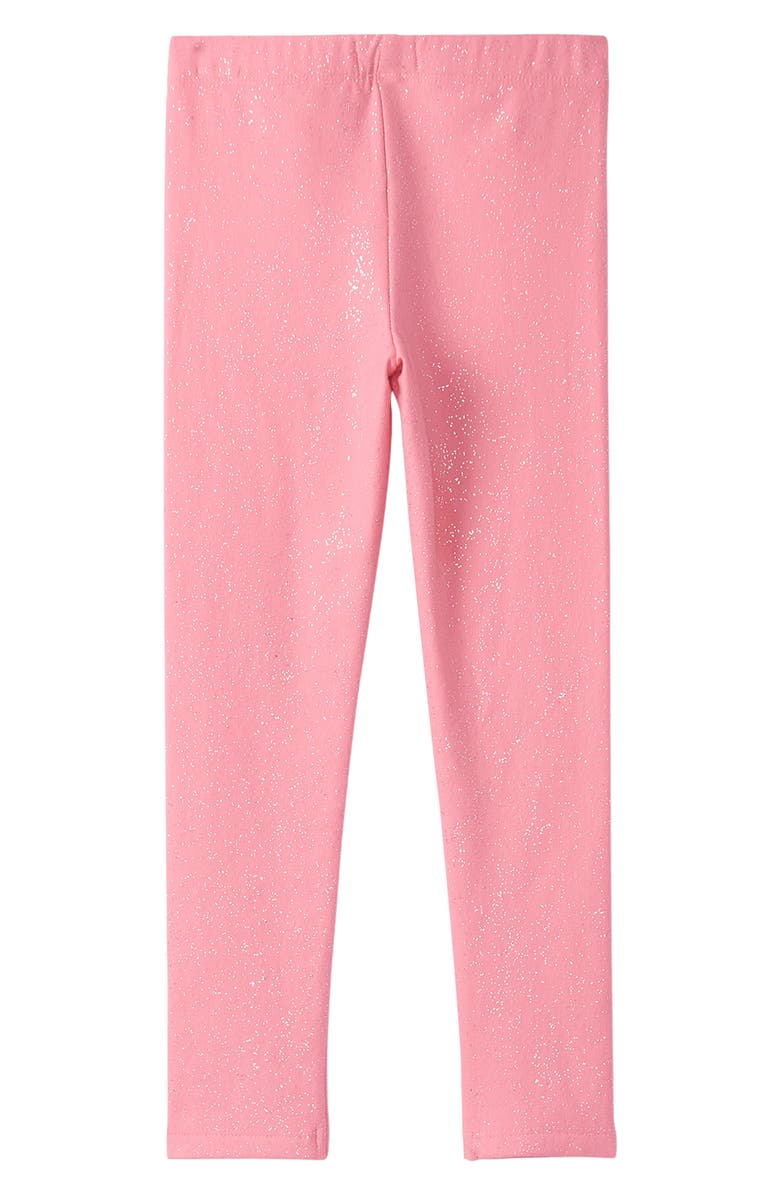Hatley Kids' Cozy Glitter Stretch Cotton Leggings, Alternate, color, Flamingo Pink