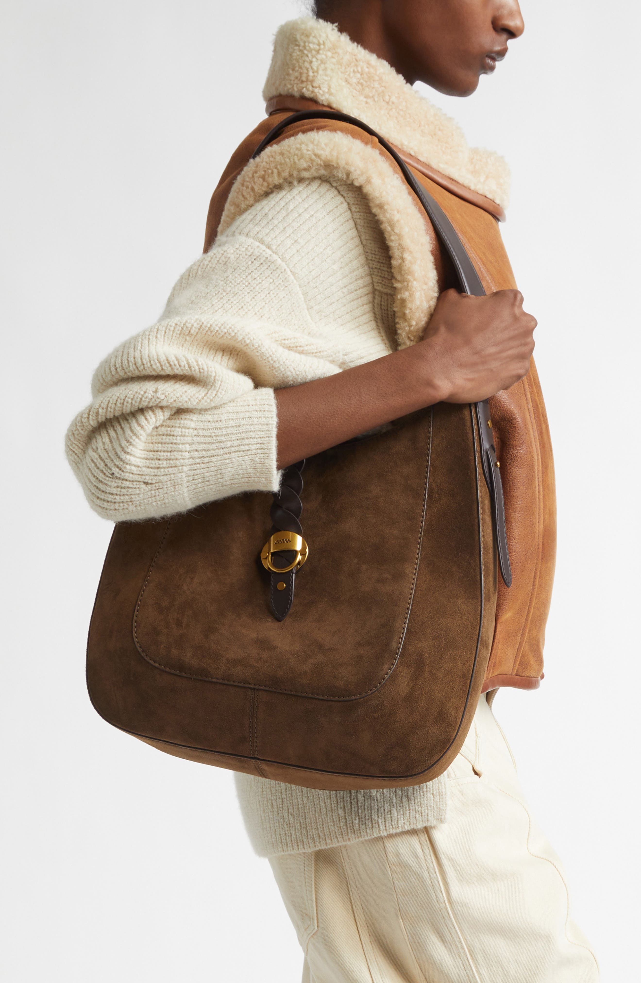 Isabel Marant Altay Suede Hobo Bag, Alternate, color, 