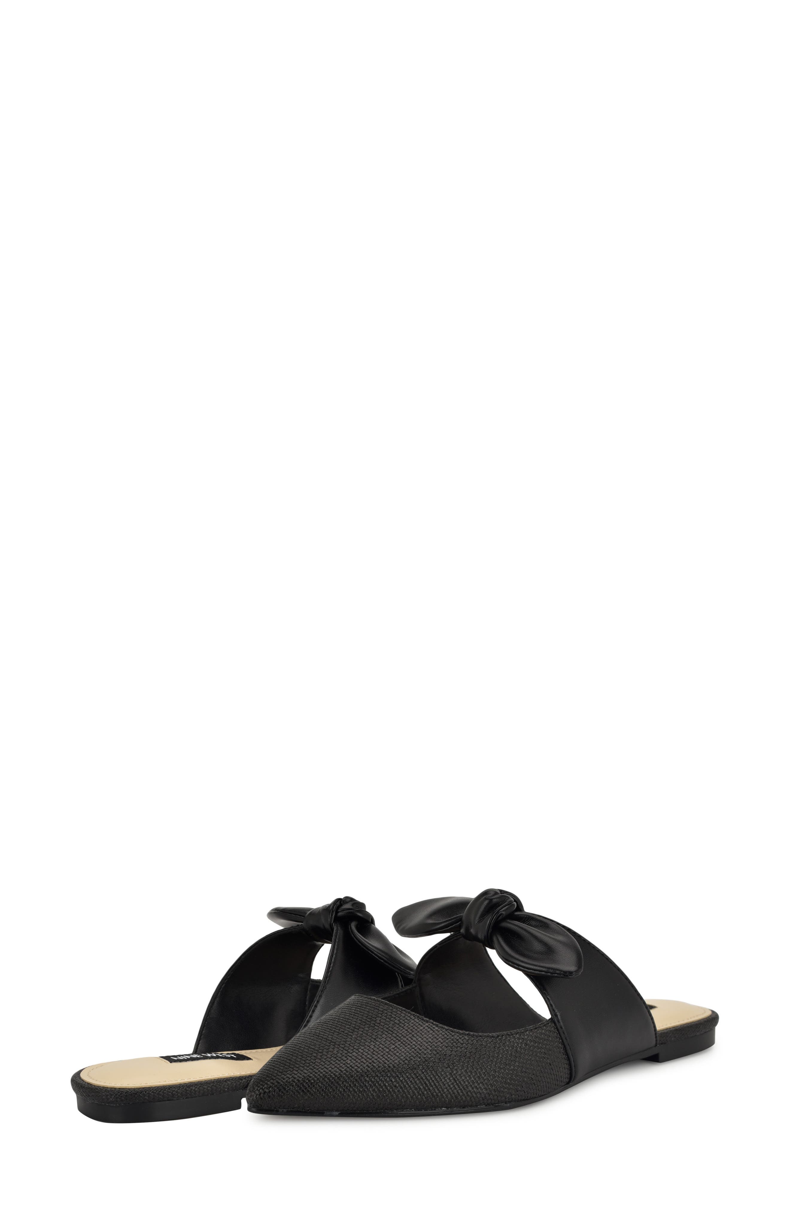 Nine West Bowin Pointed Toe Flat, Alternate, color, Black 001