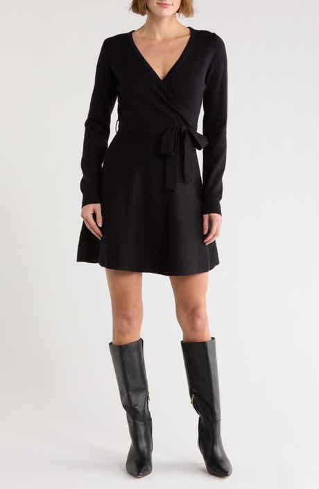 French Connection Long Sleeve Wrap Minidress