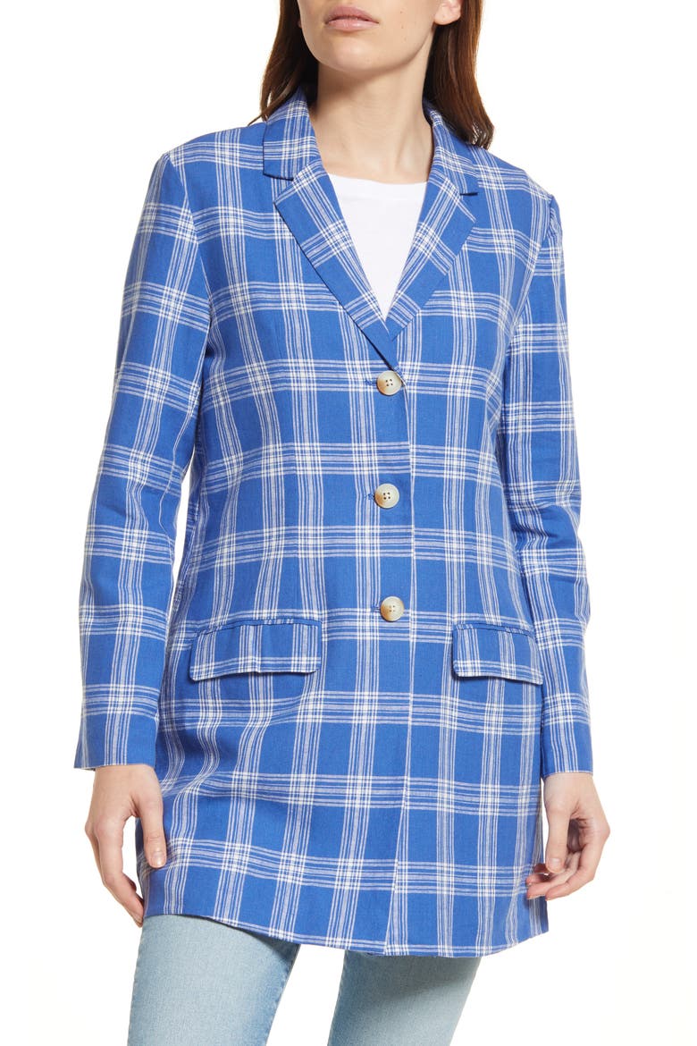 Sweetheart Blazer, Alternate, color, BLUE/ IVORY