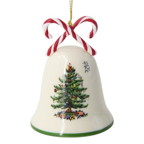 Christmas Tree Candy Cane Bell Ornament