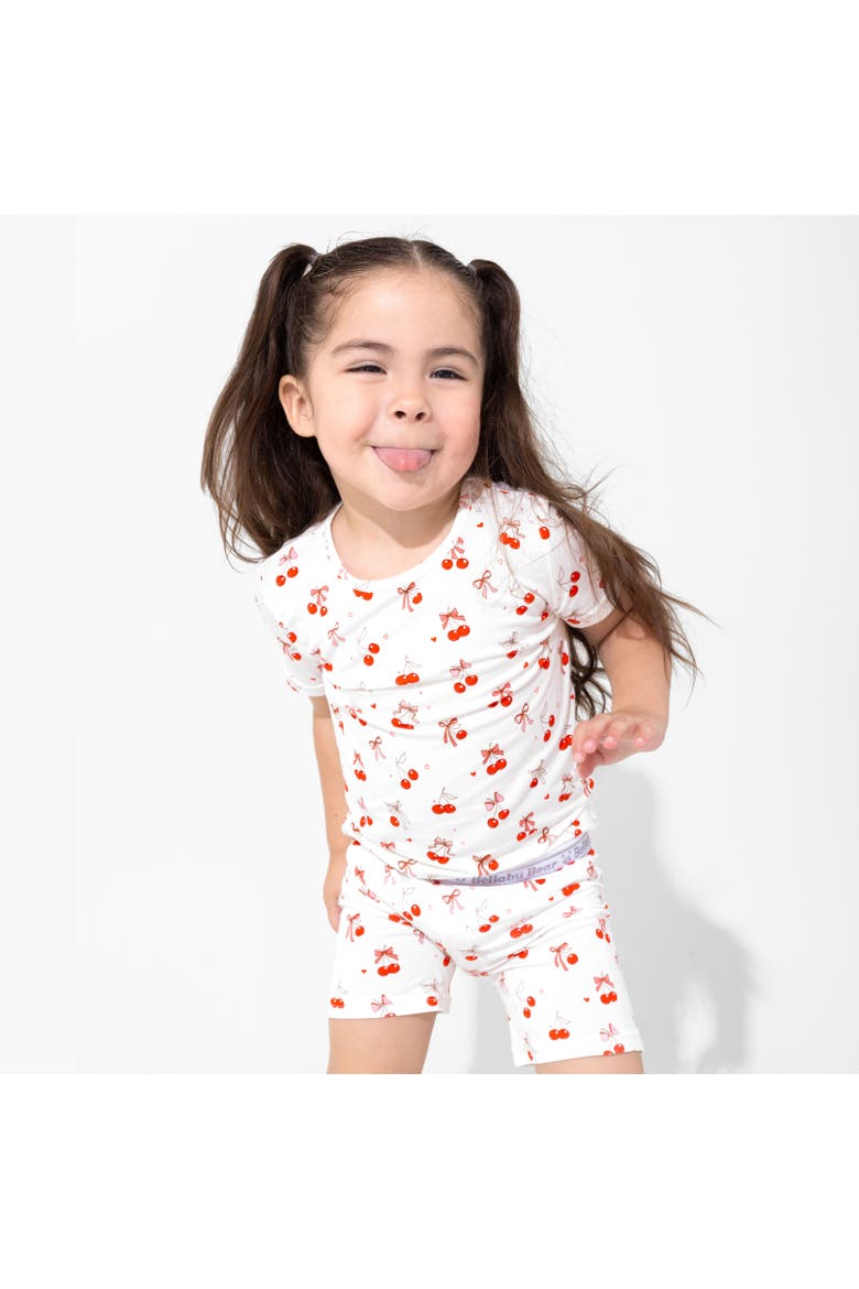 Cherry On Top Kids 2-Piece Short Sleeve & Shorts Pajama Set, Alternate, color, Cherry On Top