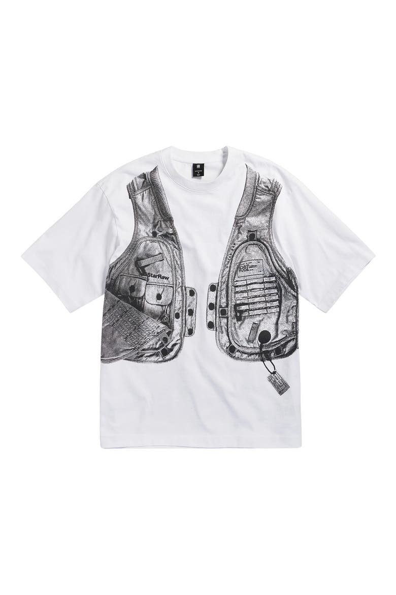 Archive Vest Boxy Organic Cotton Graphic T-Shirt, Alternate, color, WHITE