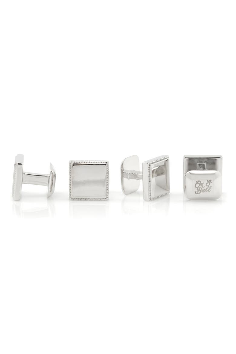 Set of 4 Sterling Silver Studs, Main, color, SILVER