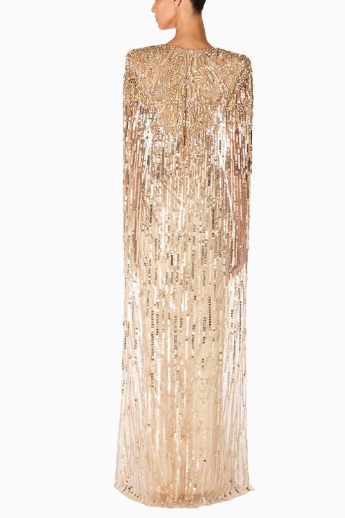 Jenny Packham Gold Rush Sequin-embellished Gown In Gold