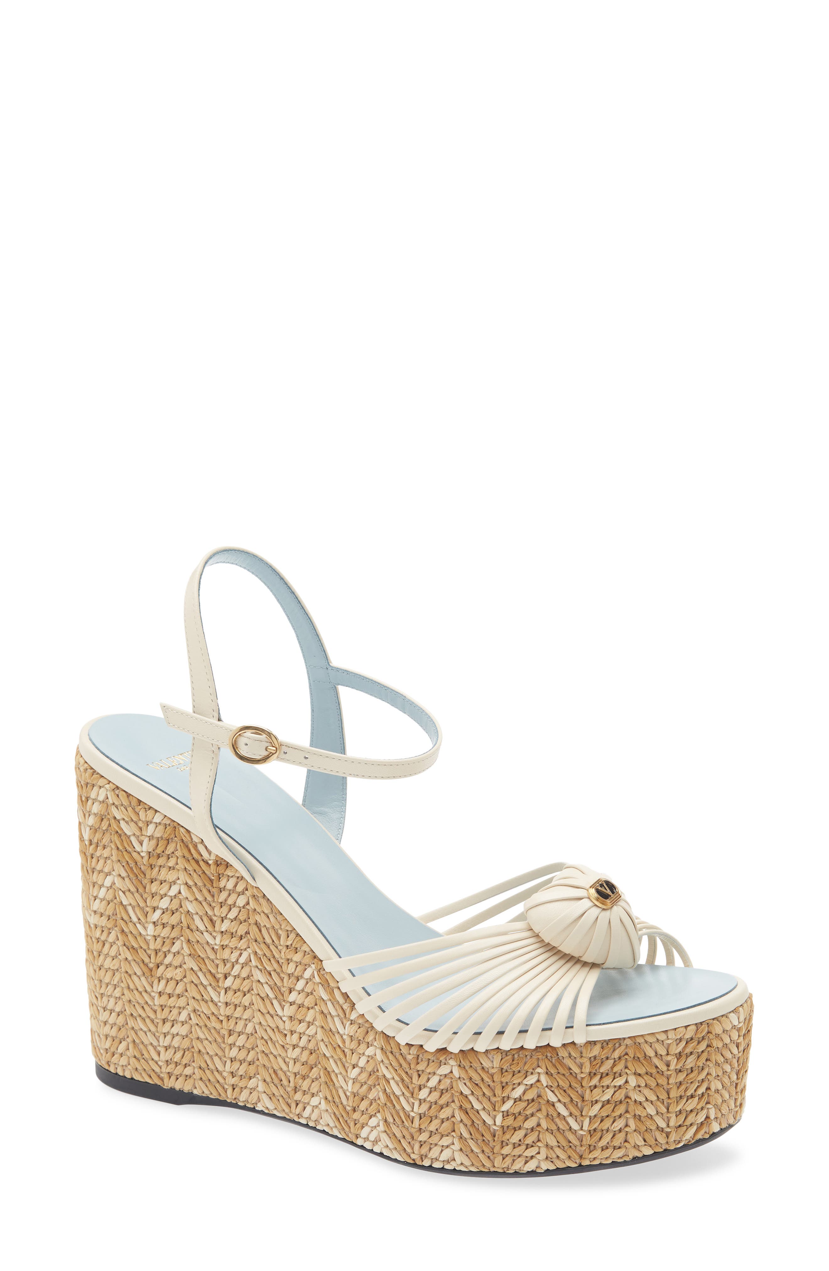Platform Wedge Espadrille Sandal, Main, color, BUTTER