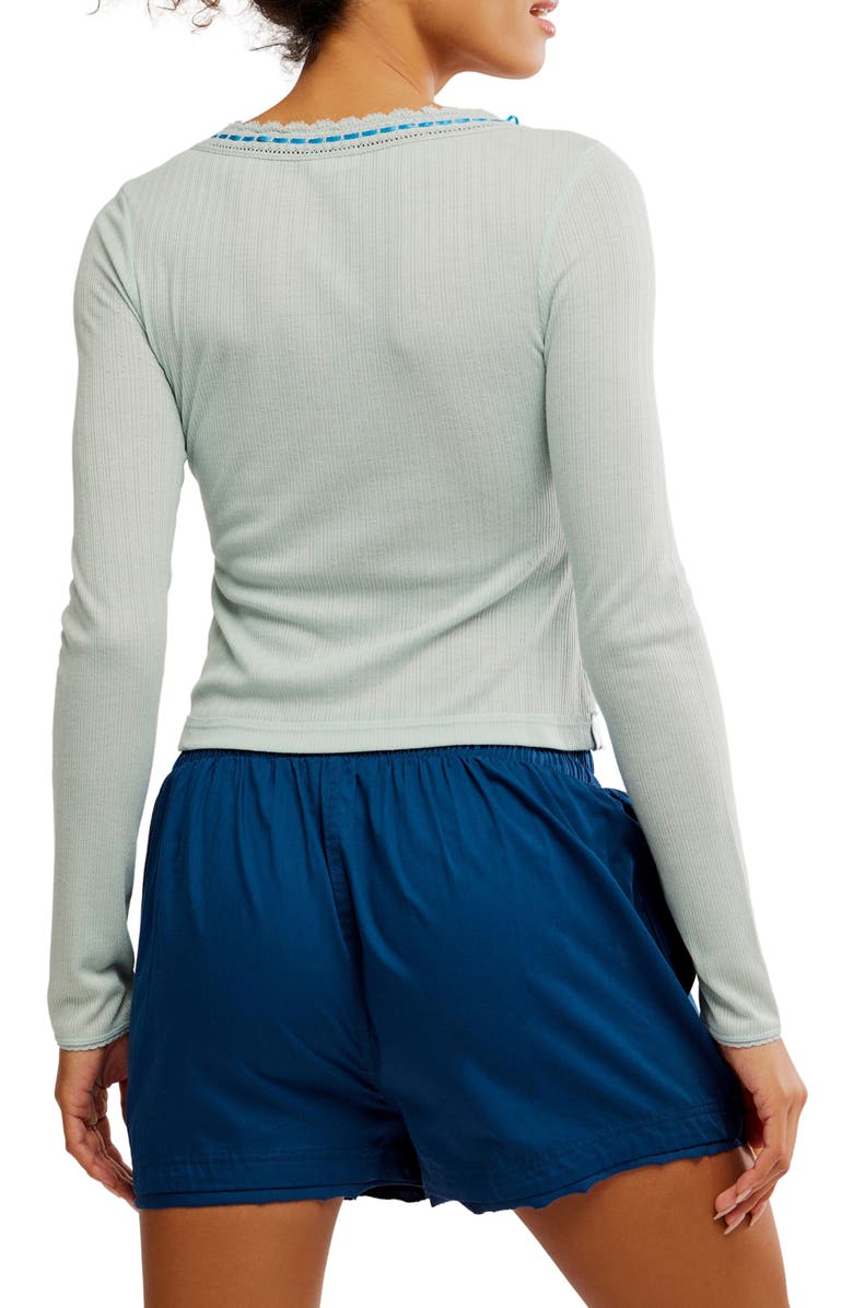 Free People Only You Long Sleeve Pajama Top, Alternate, color, Polar Fog