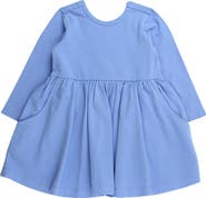RuffleButts Toddler Girls Knit Long Sleeve Twirl Dress