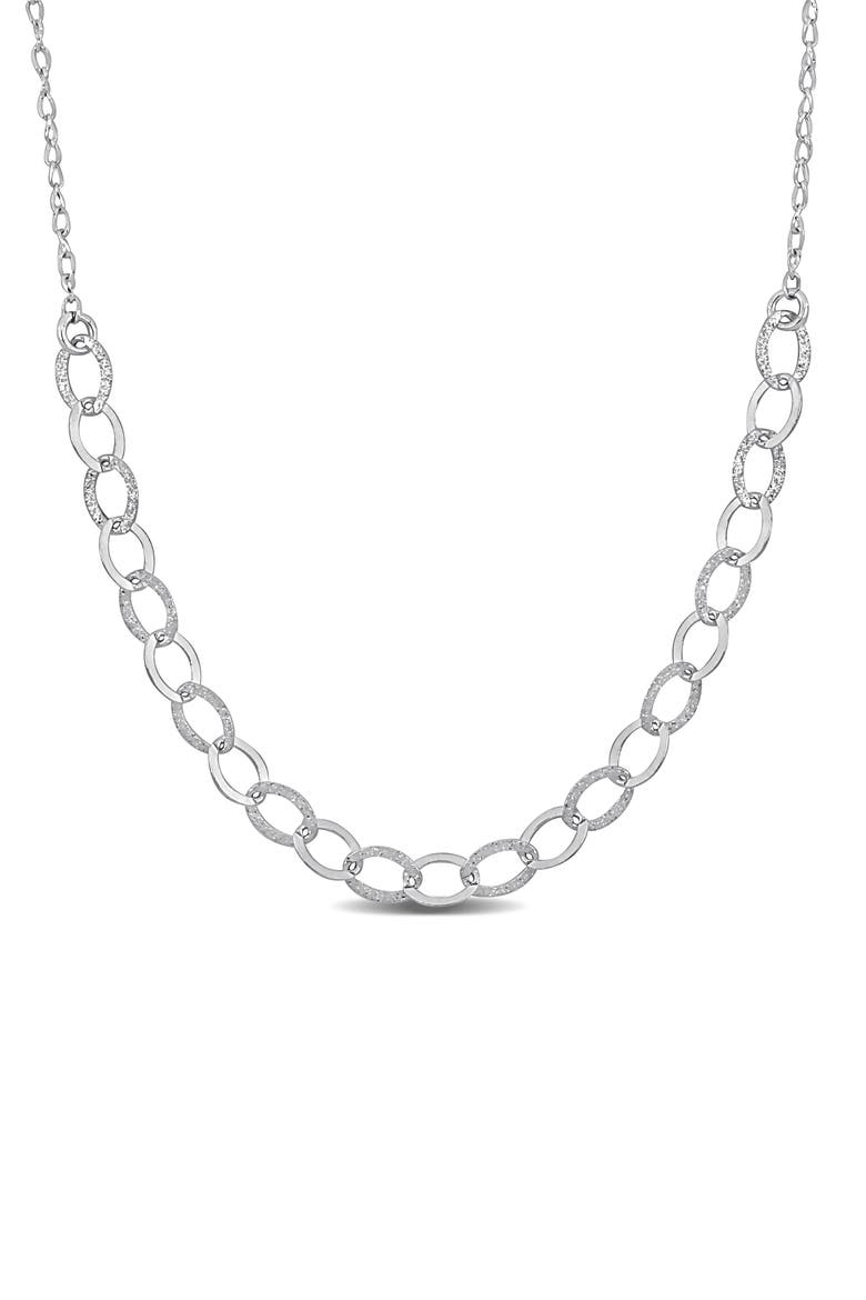 Oval Link Chain Necklace, Main, color, SILVER