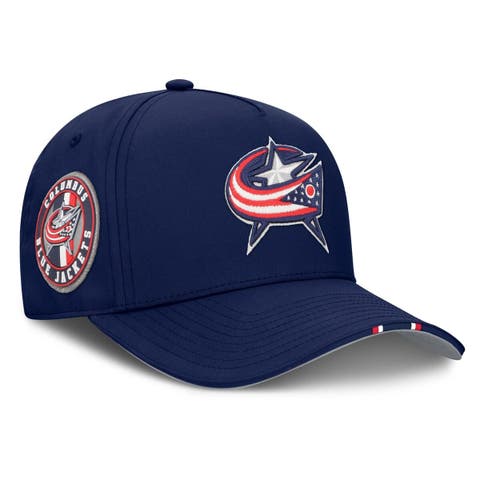 Men's Fanatics Navy Columbus Blue Jackets 2025 NHL Draft Authentic Pro On-Stage Podium A-Frame Adjustable Hat