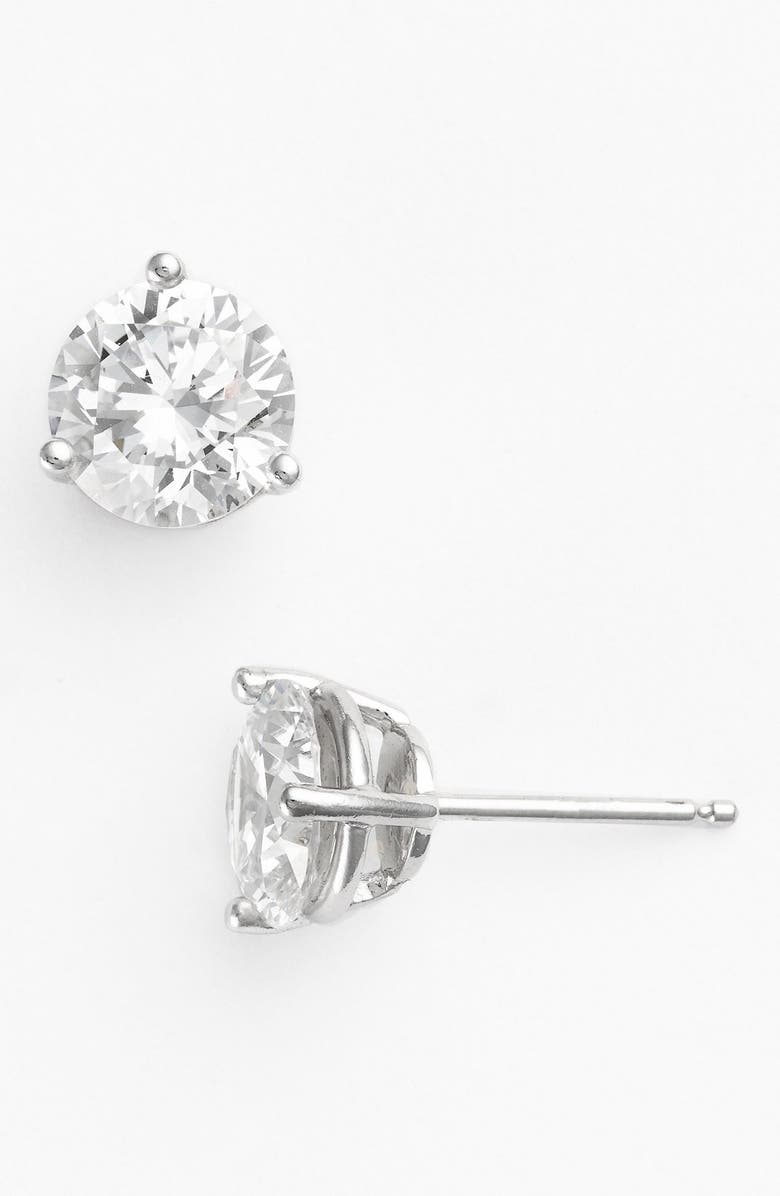 Nordstrom Cubic Zirconia Earrings - 4ct., Alternate, color, Platinum