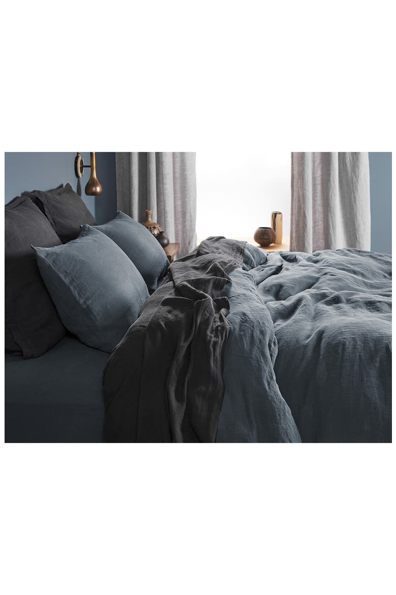 Set of 2 Linen Pillowcases, Alternate, color, DUSK