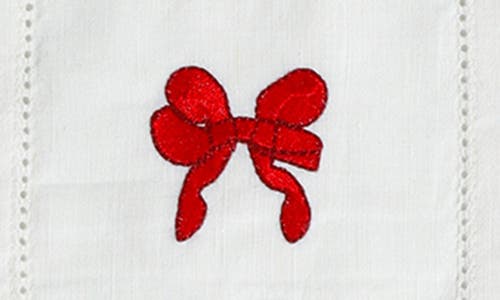 Tiramisu Embroidered Set Of 4 Holiday Cocktail Napkins In White