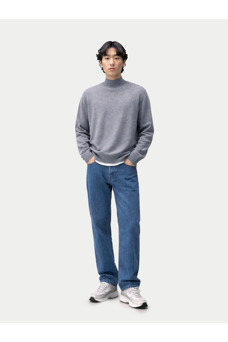 Timeless Mock Neck Cashmere Sweater, Alternate, color, dim gray