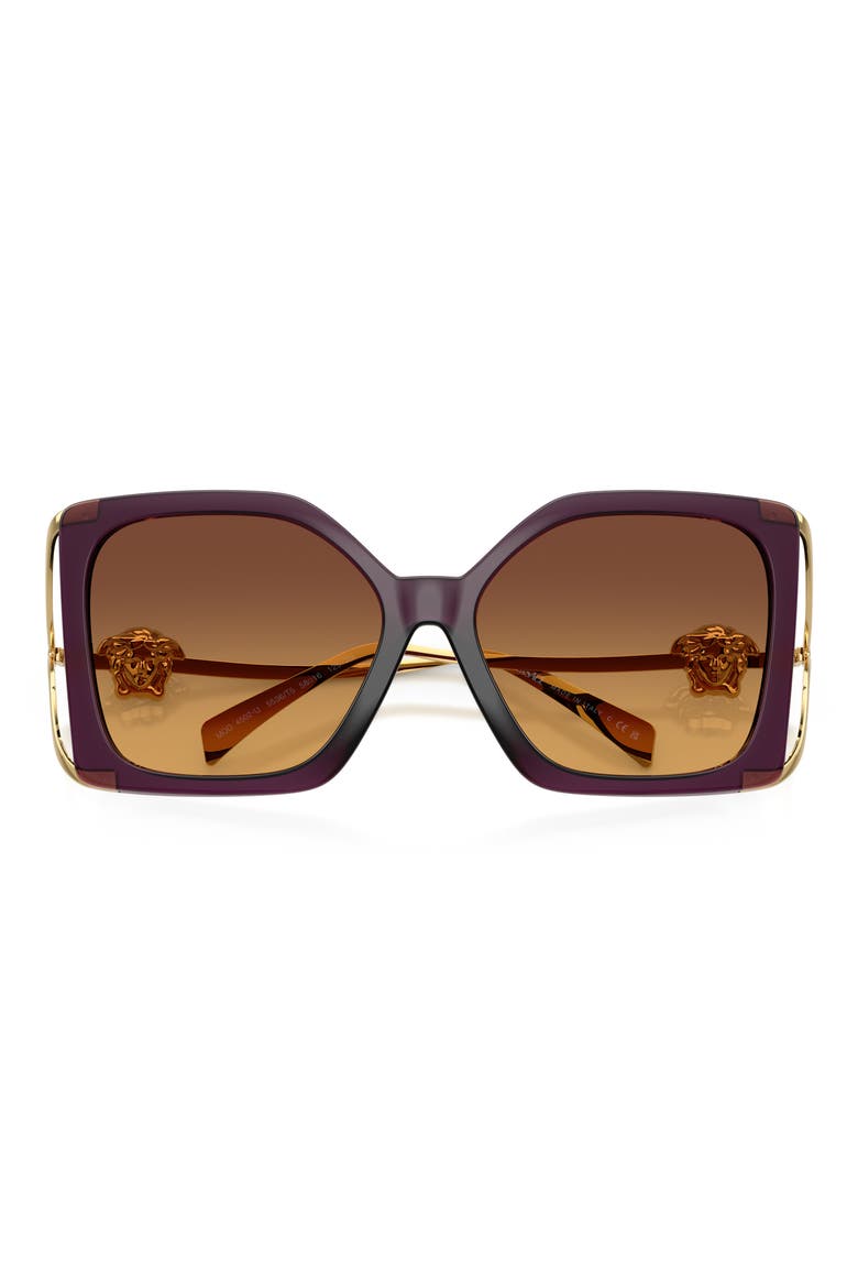 58mm Square Sunglasses, Alternate, color, OPAL PURPLE / YELLOW BROWN
