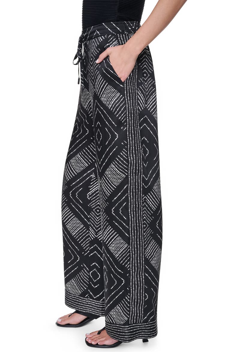 Scarf Print Wide Leg Pants, Alternate, color, GEO DIAMOND POINTELLE
