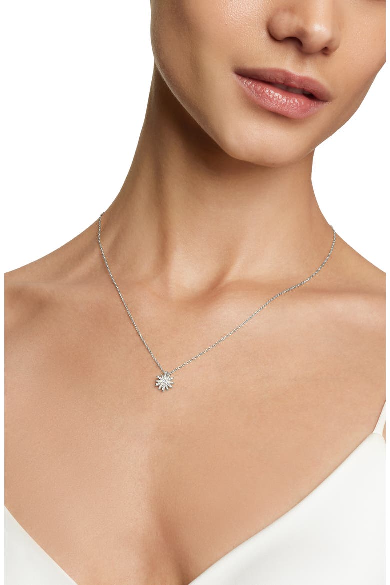 Petite Starburst Pendant Necklace with Diamonds, Alternate, color, DIAMOND/ SILVER
