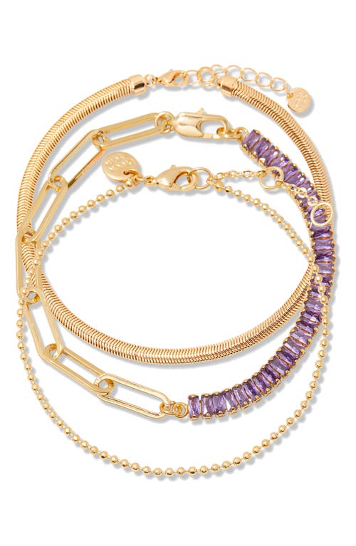 Brook & York Brook And York Priya Birthstone Tennis Bracelet Set In Gold February