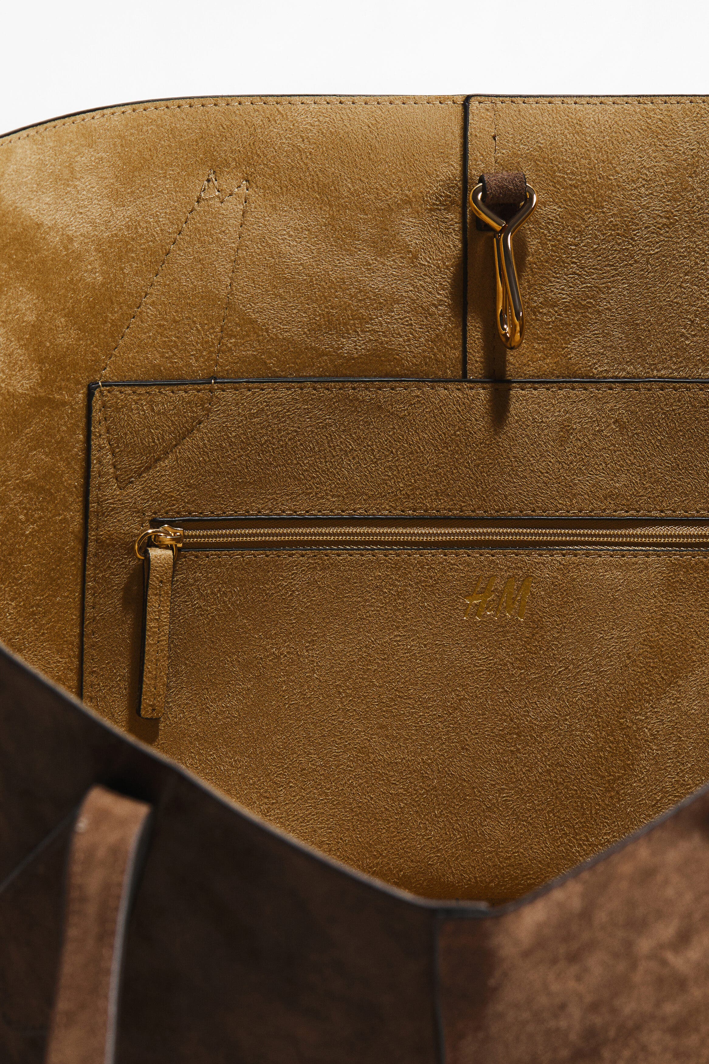 H&M Suede Shopper, Alternate, color, Brown