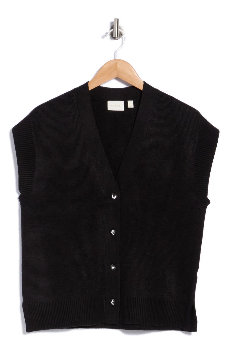 V-Neck Sweater Vest, Main, color, BLACK