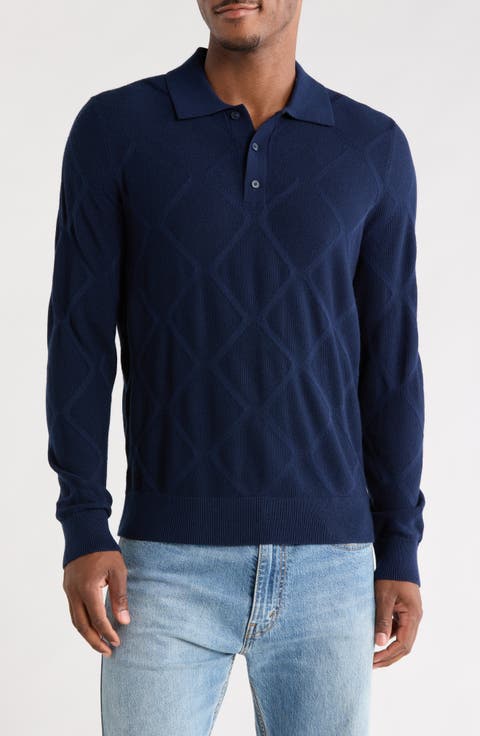 Argyle Merino Wool Polo