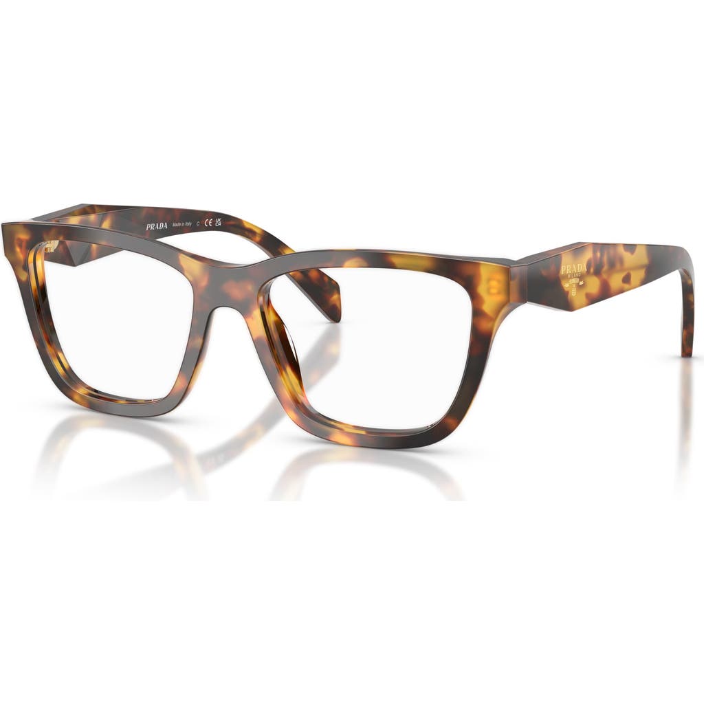 Prada 52mm Butterfly Optical Glasses In Brown