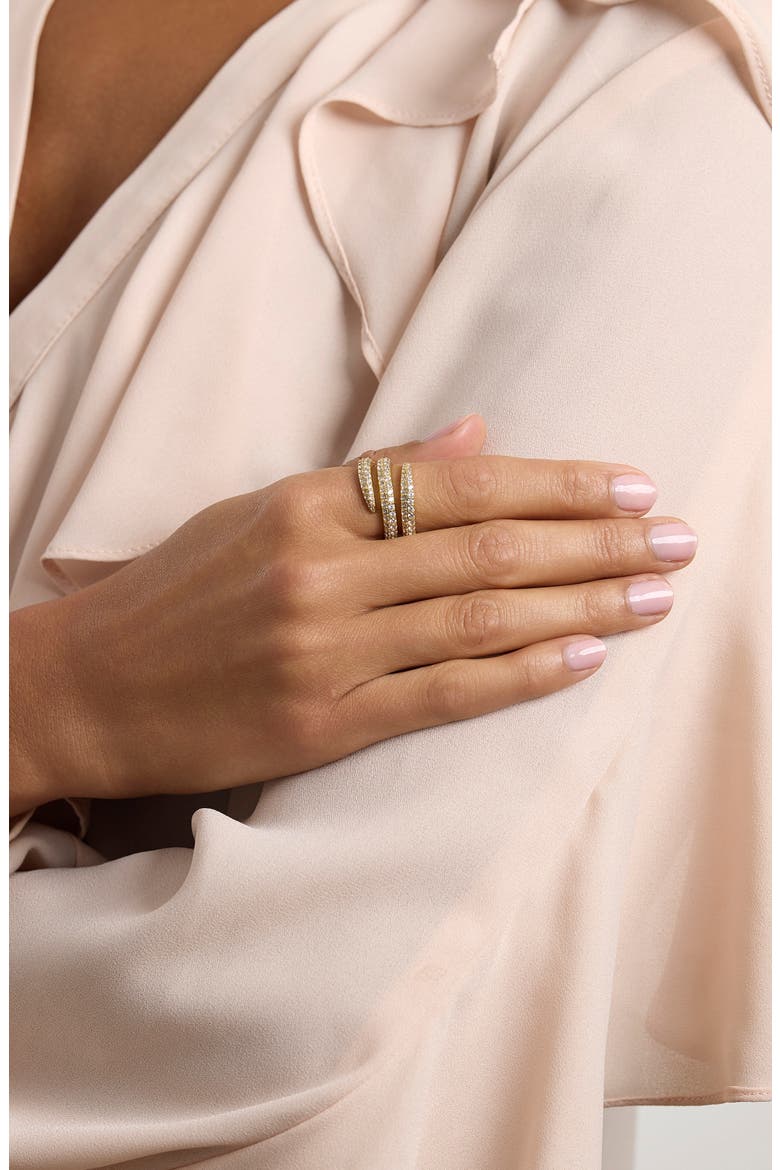 Cubic Zirconia Wrap Ring, Alternate, color, GOLD