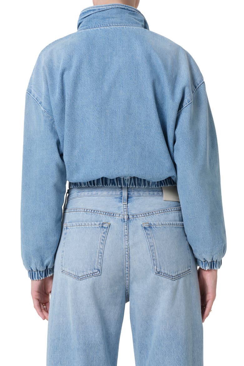 Bubble Denim Bomber Jacket, Alternate, color, MARSEILLE LIGHT VINTAGE INDIGO