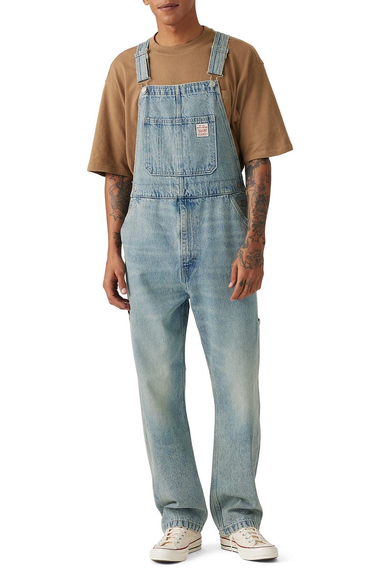 Levi's<sup>®</sup> Red Tab<sup>™</sup> Relaxed Straight Leg Denim Overalls, Main, color, 
