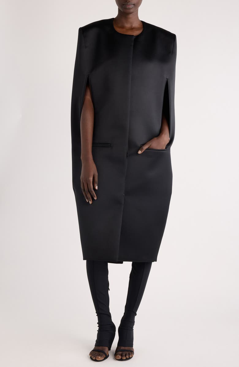 Courrèges Illusion Satin Cape, Main, color, 
