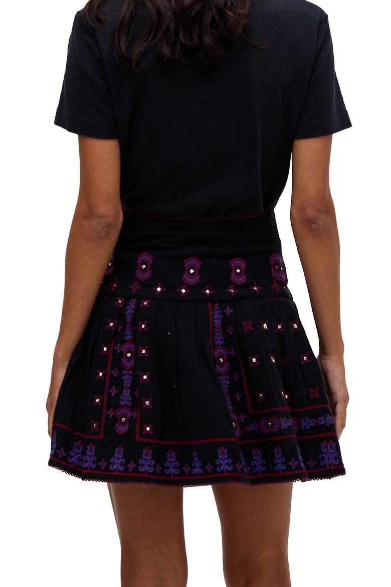 Issabel All Over Embroidered Mini Skirt, Alternate, color, Black