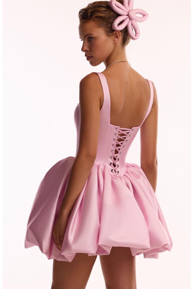 Corset Formal Occasion Mini Dress with Bubble Skirt in Pink, Alternate, color, Pink