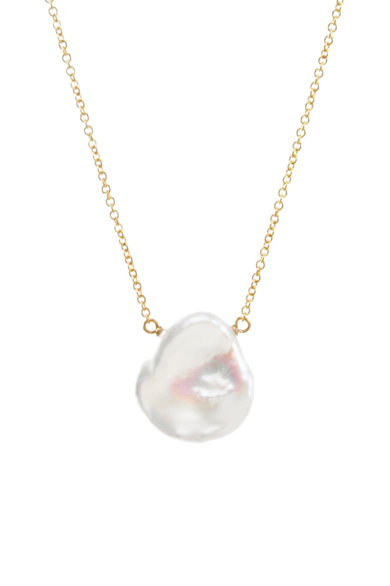 Reminder - One in a Million Keshi Pearl Pendant Necklace, Main, color, GOLD