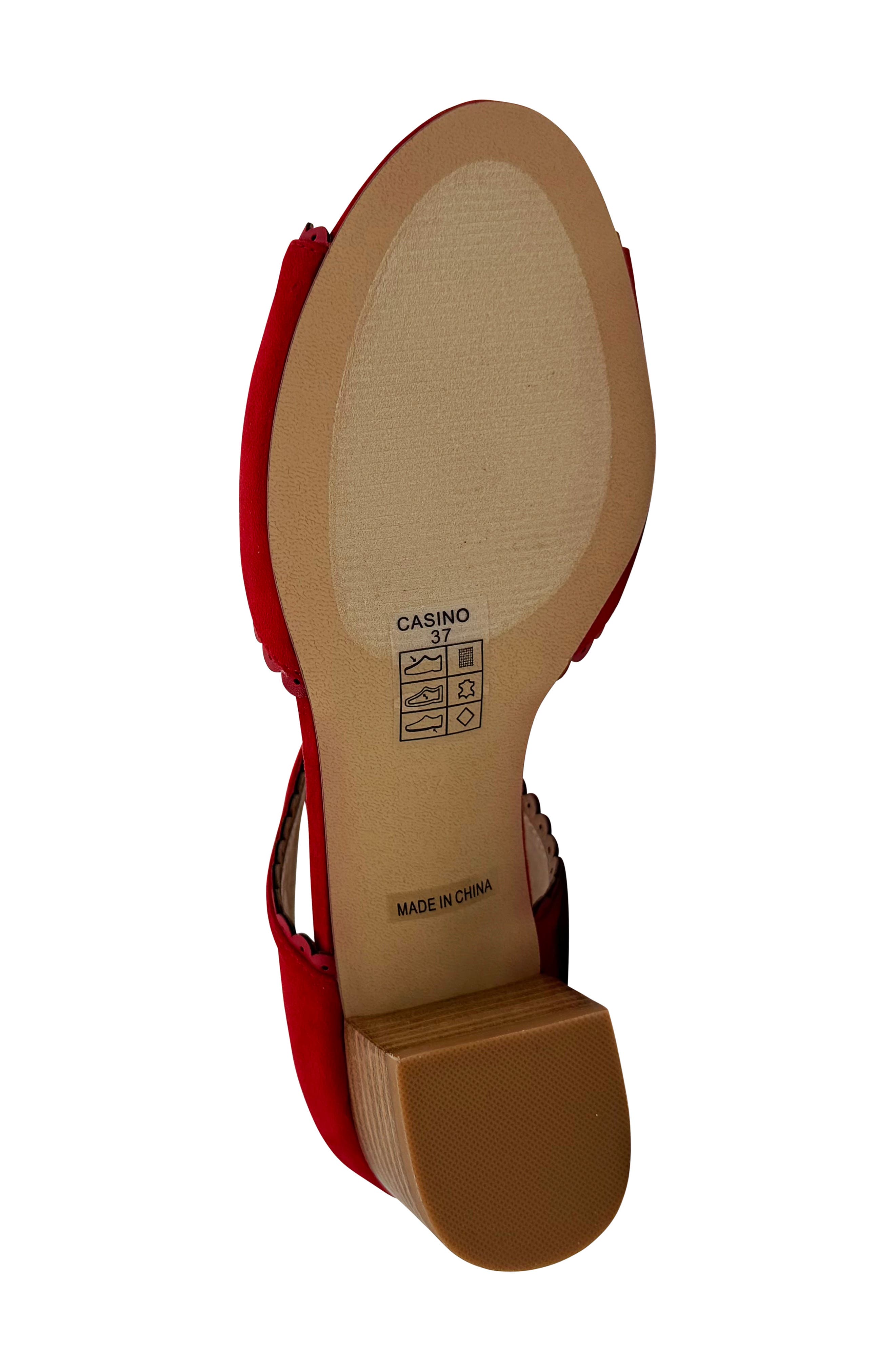 Casino Block Heel Sandal, Alternate, color, RED MICRO