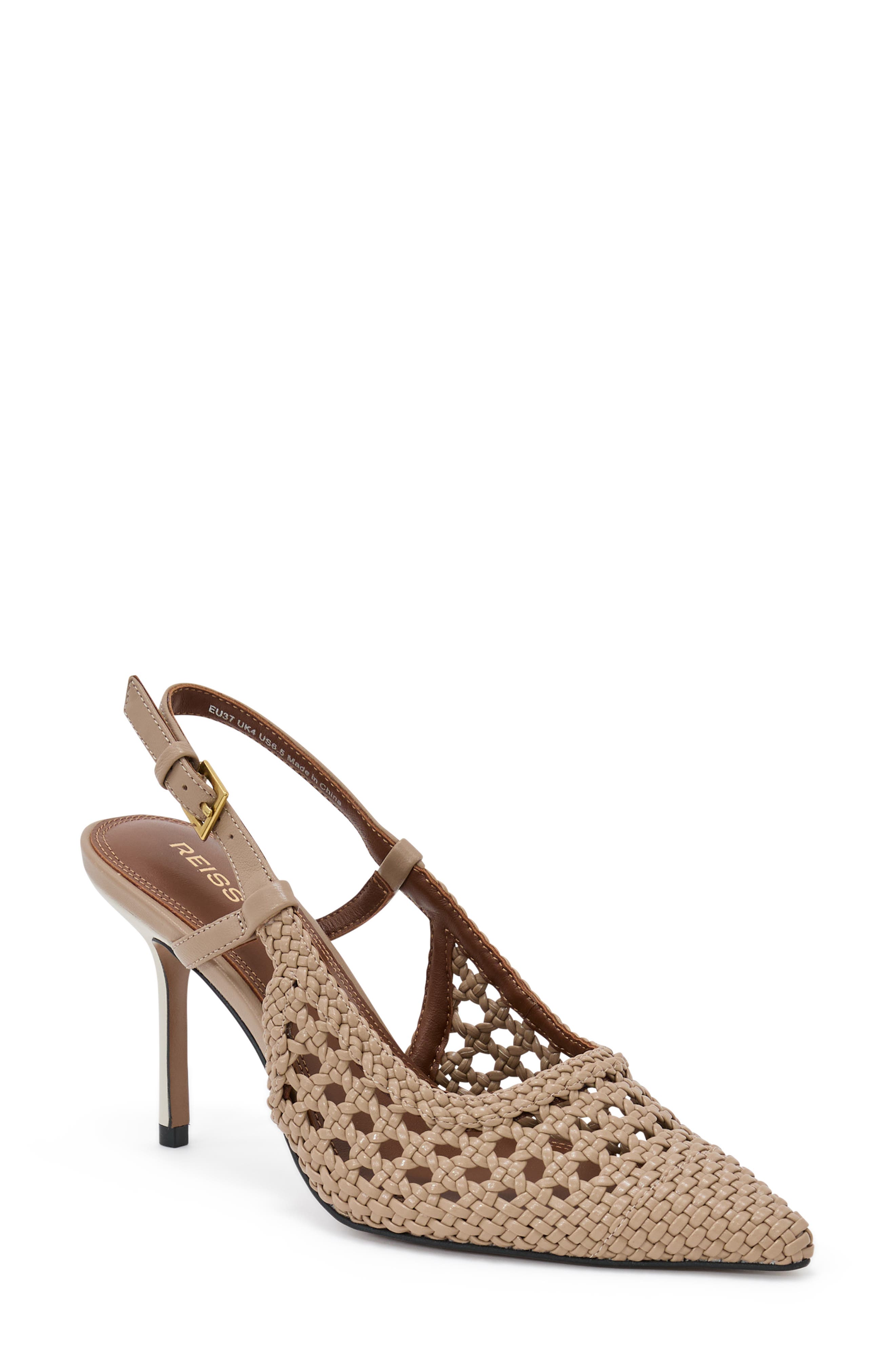 Reiss Lena Slingback Pointed Cap Toe Pump, Main, color, Taupe